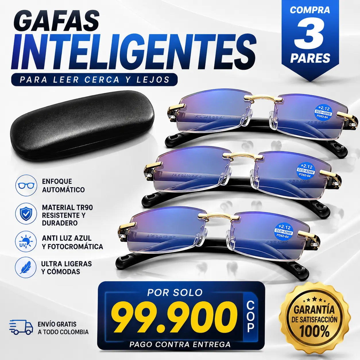 GAFAS INTELIGENTES DE ÚTILMA GENERACIÓN [COMPRA 1 Y LLÉVATE + 1 ESTUCHE GRATIS]